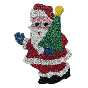 Christmas Decoration Vintage Popcorn Santa Claus Holding Tree 1970